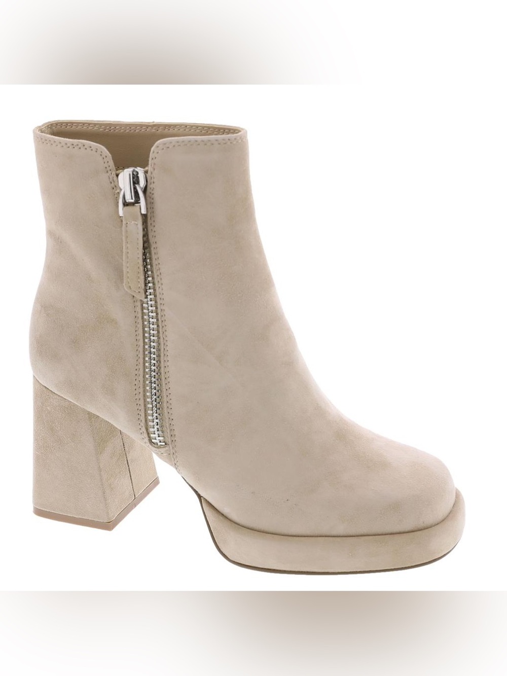 Steve Madden Adryana Sand Suede Block Heel Ankle Boot Size 10 BNIB